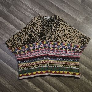 Aldomartins Anthropologie Leopard and Tribal Print Kimono